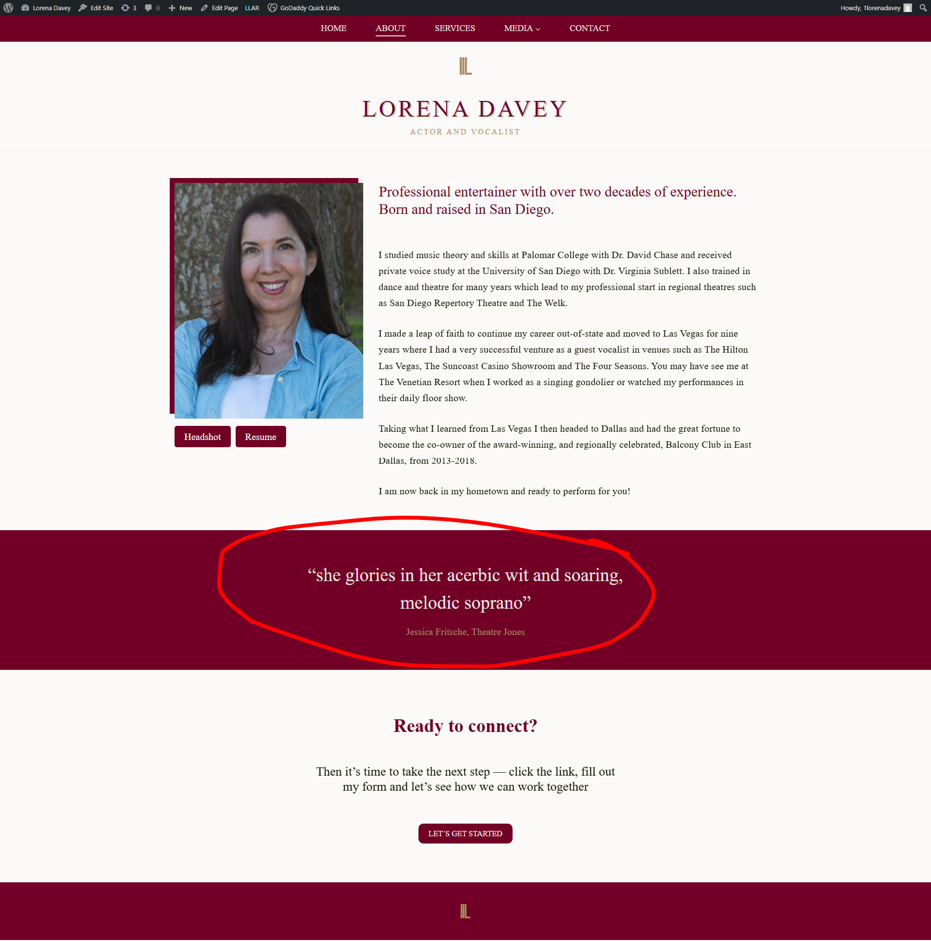 Website structure of Lorena-Davey-