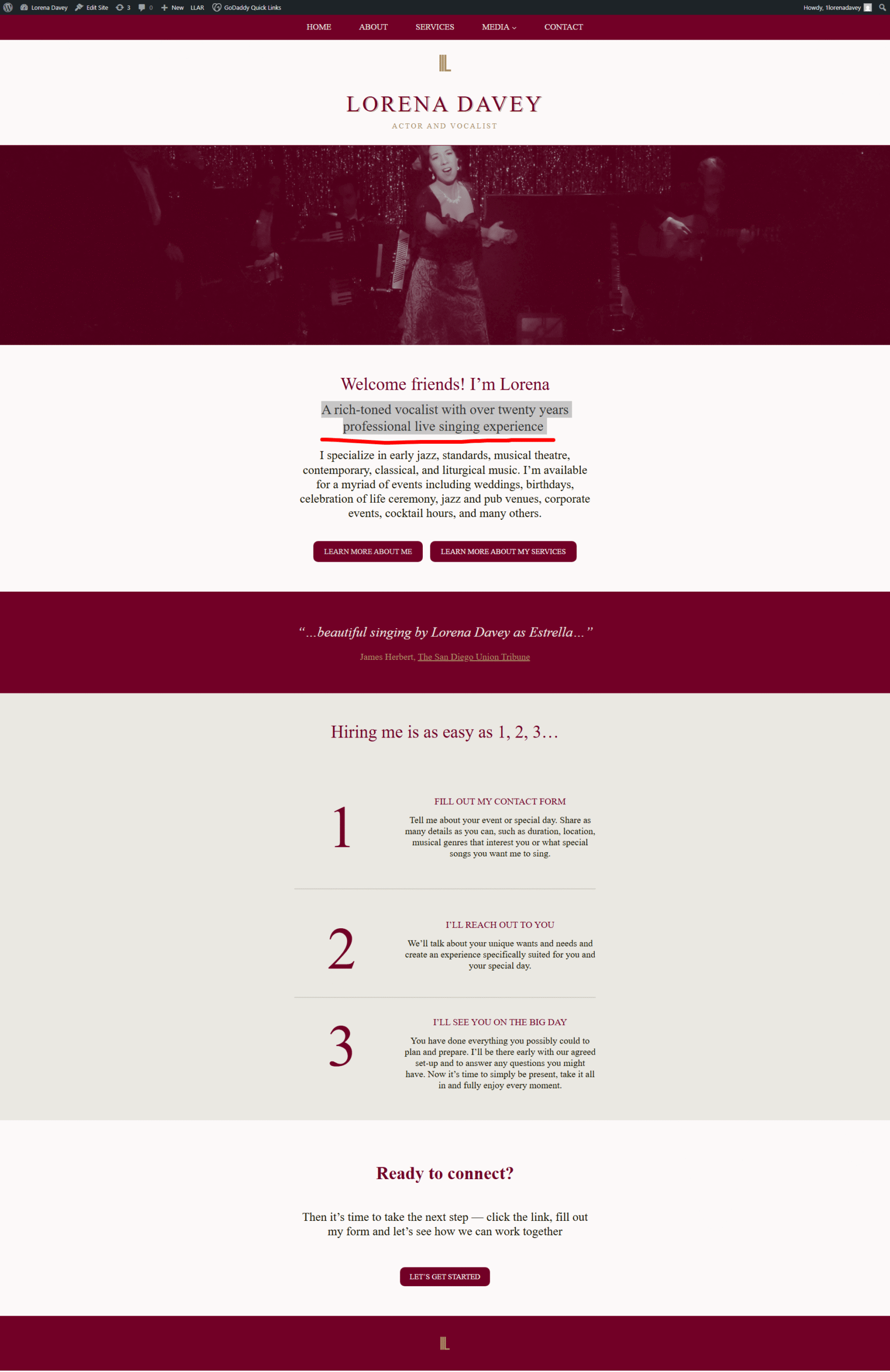 Website structure of Lorena-Davey