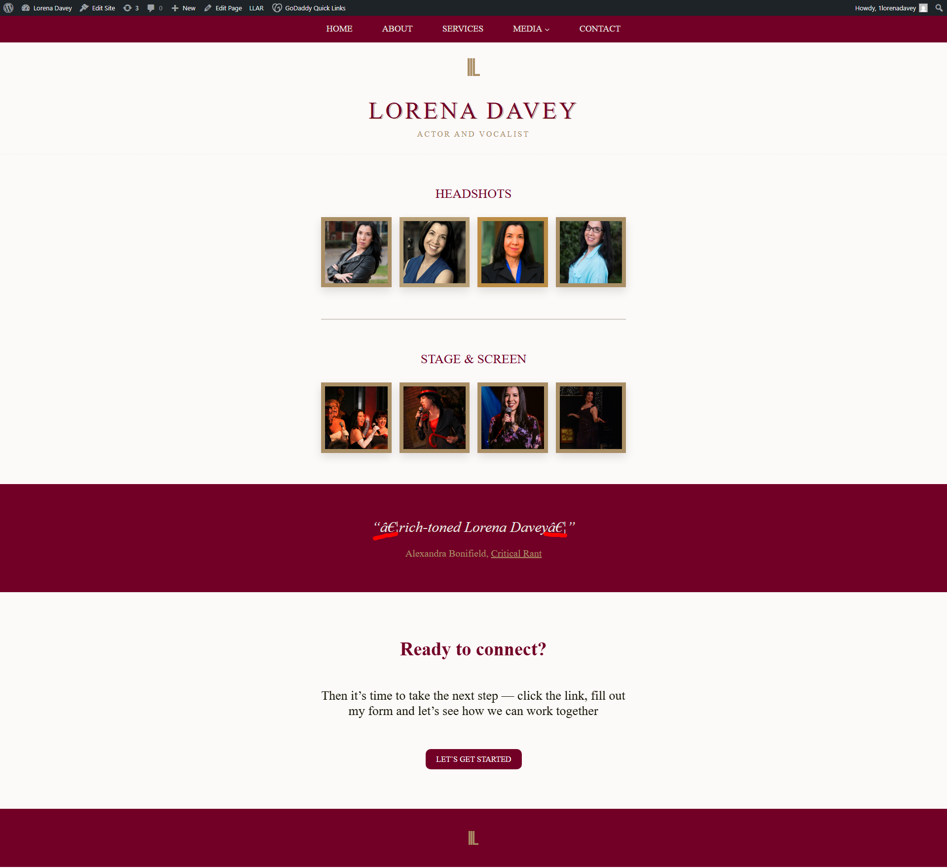 Website structure of Lorena-Davey
